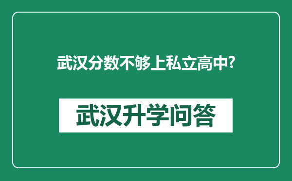 武汉分数不够上私立高中?