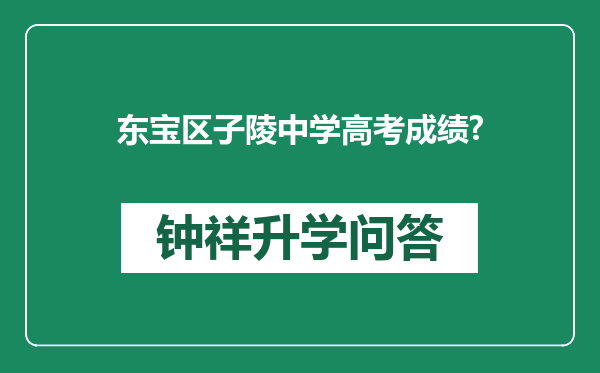 东宝区子陵中学高考成绩?
