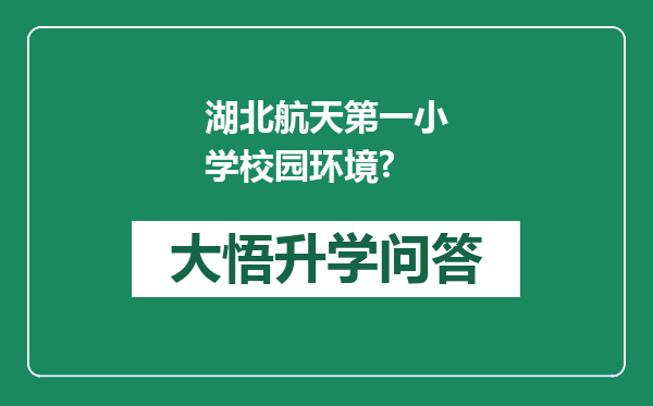 湖北航天第一小学校园环境?