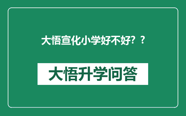 大悟宣化小学好不好？?