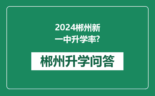 2024郴州新一中升学率?