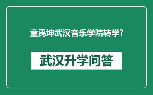 童禹坤武汉音乐学院转学?