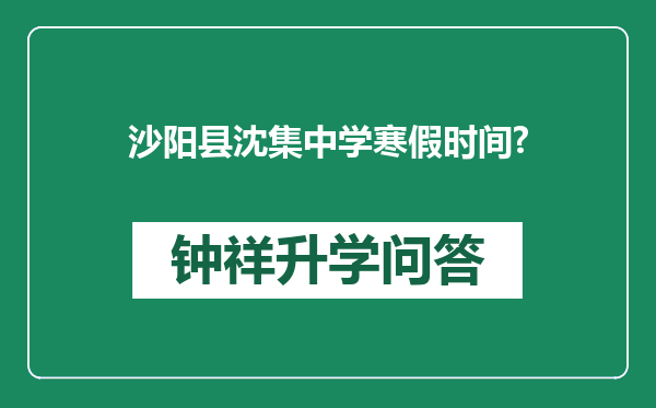 沙阳县沈集中学寒假时间?