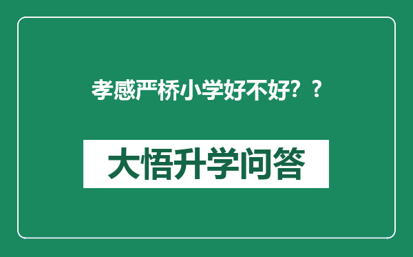 孝感严桥小学好不好？?