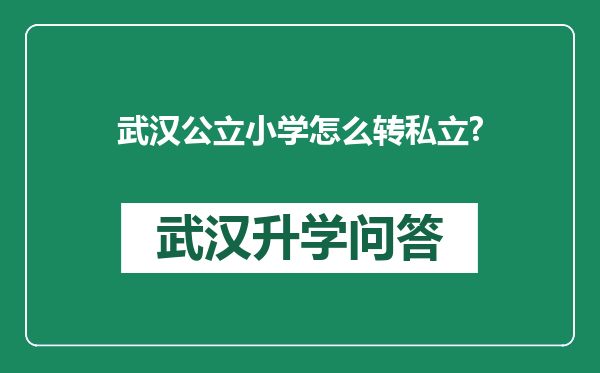 武汉公立小学怎么转私立?