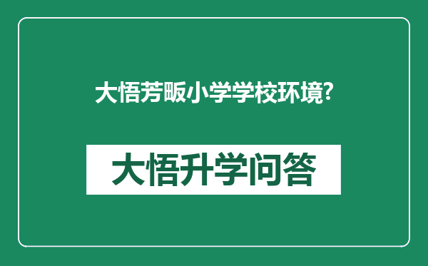 大悟芳畈小学学校环境?