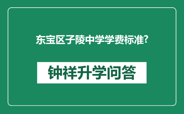 东宝区子陵中学学费标准?