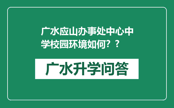 广水应山办事处中心中学校园环境如何？?