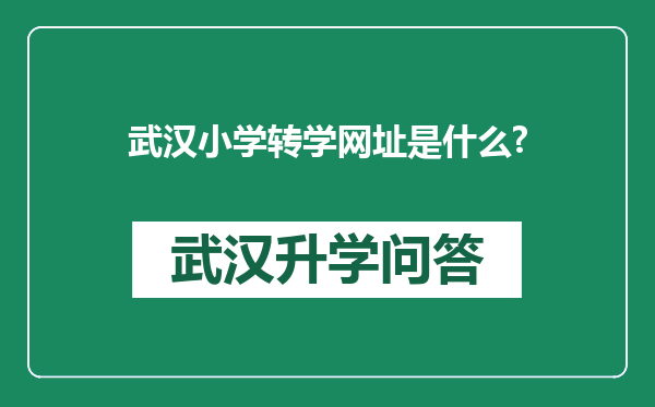 武汉小学转学网址是什么?