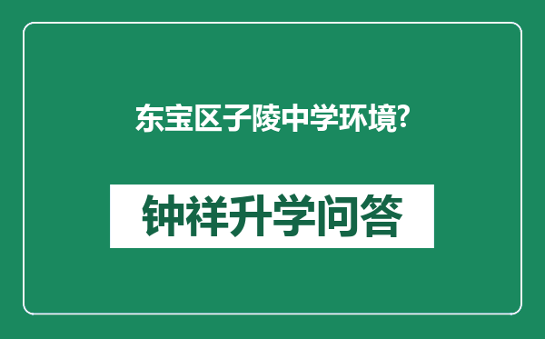 东宝区子陵中学环境?