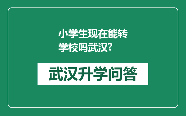 小学生现在能转学校吗武汉?