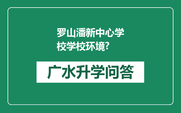 罗山潘新中心学校学校环境?