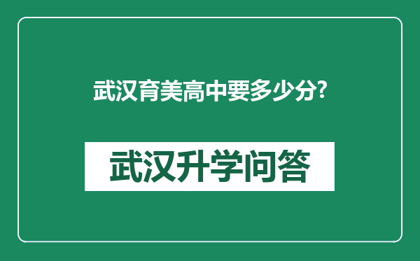 武汉育美高中要多少分?
