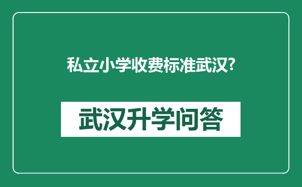 私立小学收费标准武汉?