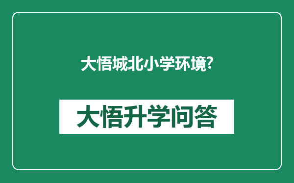 大悟城北小学环境?