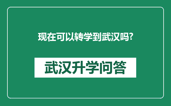 现在可以转学到武汉吗?