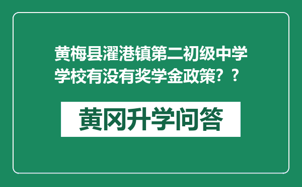黄梅县濯港镇第二初级中学学校有没有奖学金政策？?