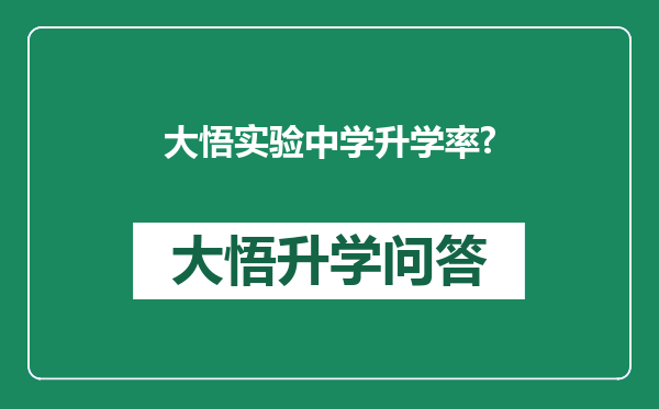 大悟实验中学升学率?
