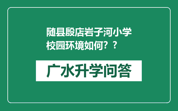 随县殷店岩子河小学校园环境如何？?