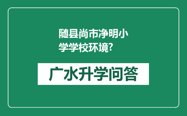 随县尚市净明小学学校环境?