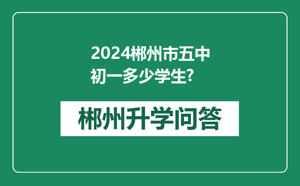 2024郴州市五中初一多少学生?