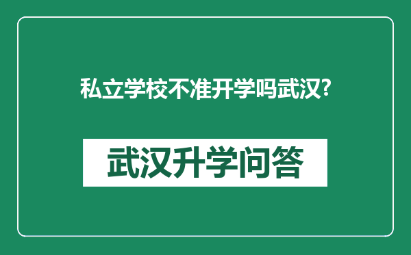 私立学校不准开学吗武汉?