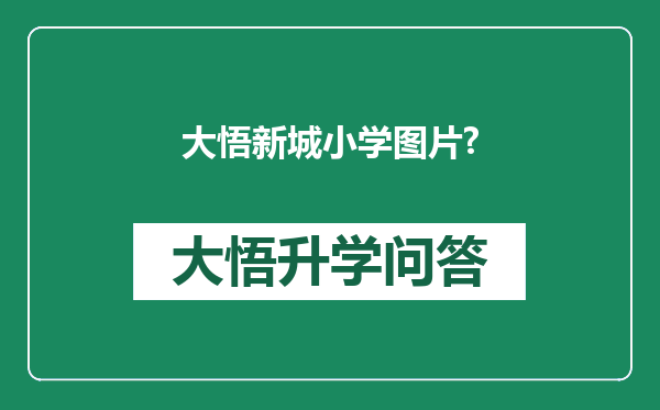 大悟新城小学图片?