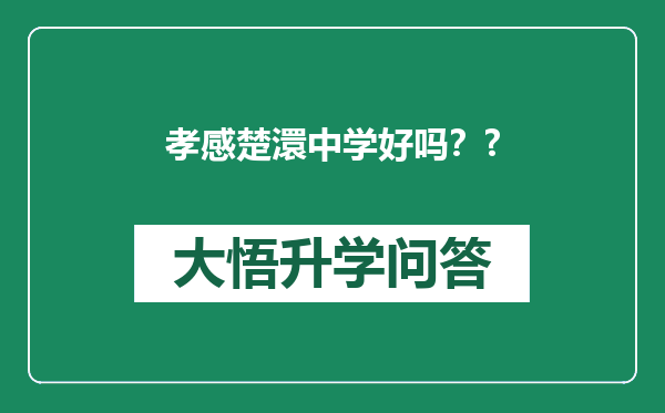 孝感楚澴中学好吗？?