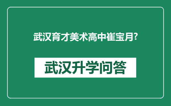 武汉育才美术高中崔宝月?