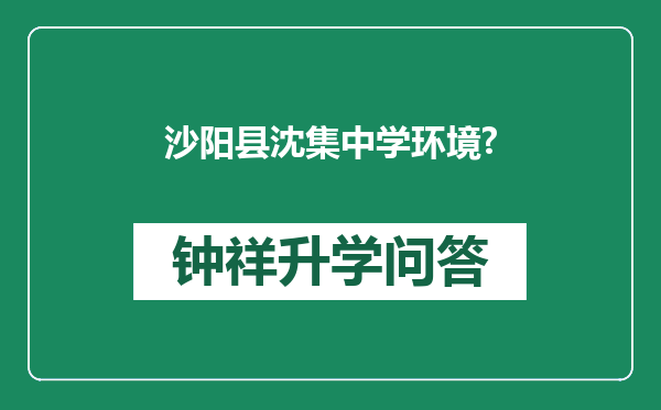 沙阳县沈集中学环境?