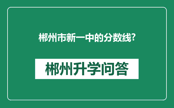 郴州市新一中的分数线?