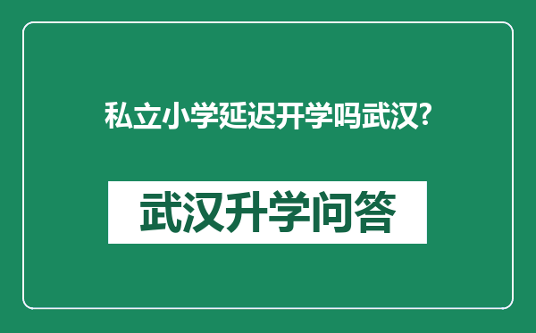 私立小学延迟开学吗武汉?