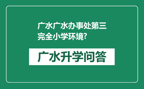 广水广水办事处第三完全小学环境?
