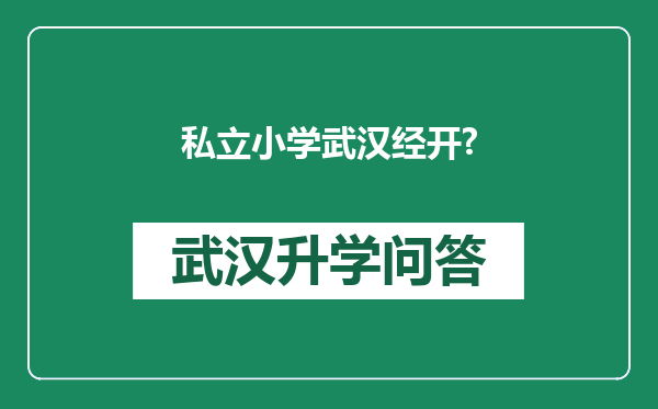 私立小学武汉经开?