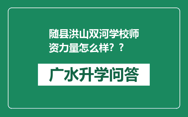 随县洪山双河学校师资力量怎么样？?
