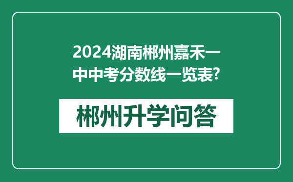 2024湖南郴州嘉禾一中中考分数线一览表?