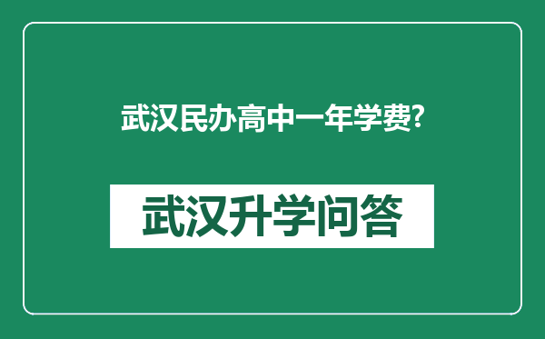 武汉民办高中一年学费?