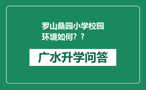 罗山桑园小学校园环境如何？?