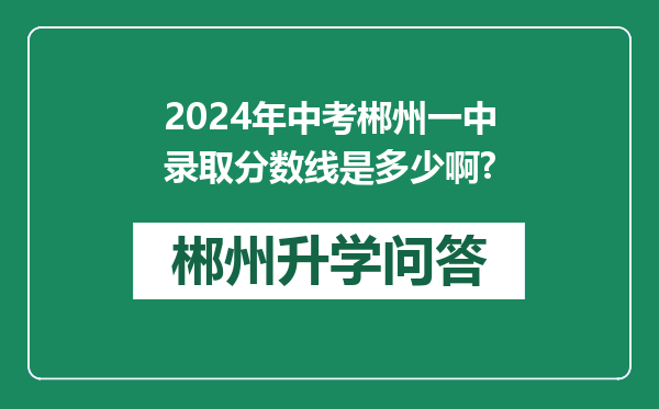 2024年中考郴州一中录取分数线是多少啊?