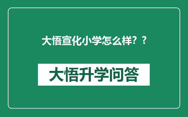 大悟宣化小学怎么样？?