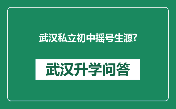 武汉私立初中摇号生源?