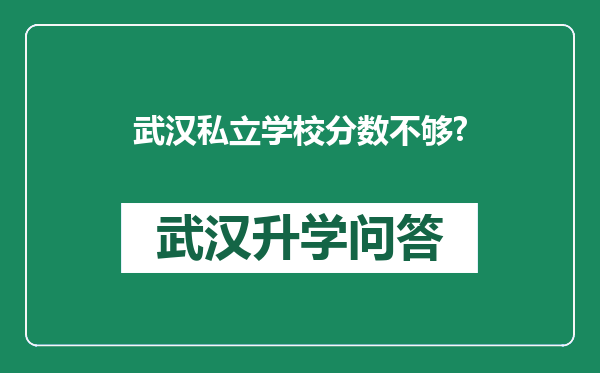 武汉私立学校分数不够?