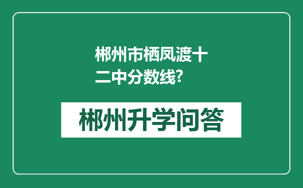 郴州市栖凤渡十二中分数线?
