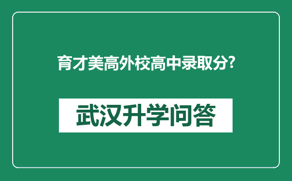 育才美高外校高中录取分?