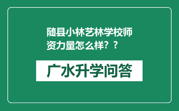 随县小林艺林学校师资力量怎么样？?