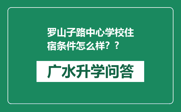 罗山子路中心学校住宿条件怎么样？?