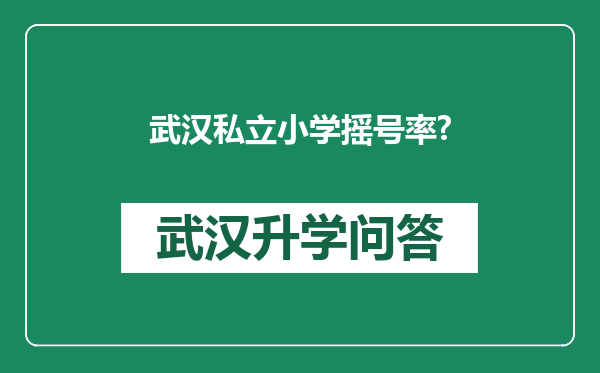 武汉私立小学摇号率?