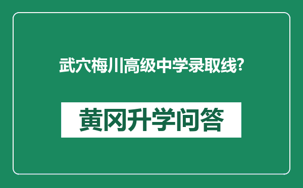 武穴梅川高级中学录取线?