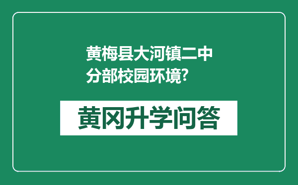 黄梅县大河镇二中分部校园环境?