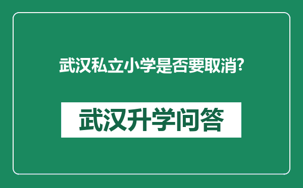 武汉私立小学是否要取消?